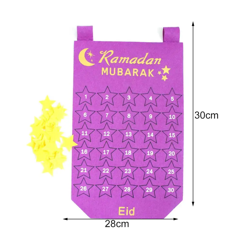 

2021 Newest Ramadan Mubarak 30days Advent Calendar Hanging Felt Countdown Calendar For Kids Gifts Ramadan Decorations Supplies