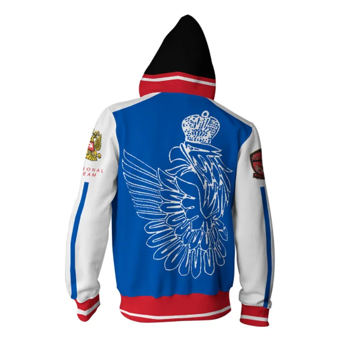 

anime YURI!!! on ICE Yuri Plisetsky Hoodie Jacket Cosplay Costume men women fashion 3D Printing zipper Hooded Sweatshirts TOP