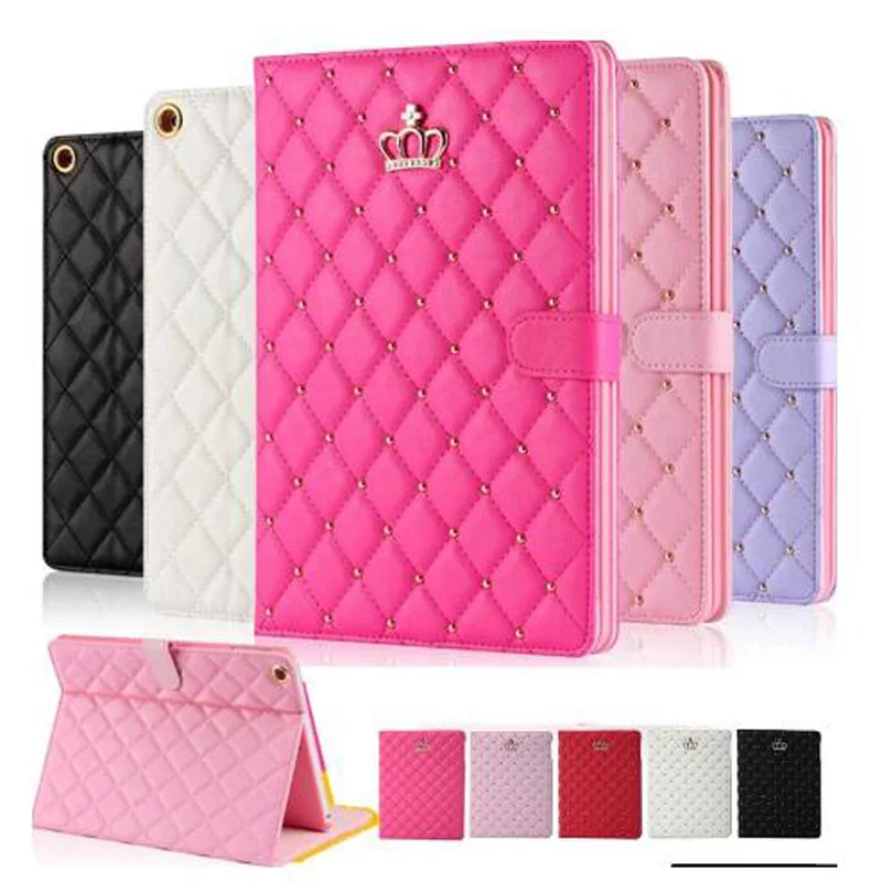 

Case For ipad mini 2 3 4 Crown Diamond Leather case cover For Apple iPad 7th 8th 10.2 tablet case Stand Soft Leather Case Shell