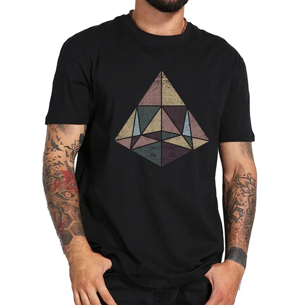 

abstract geometric pyramid shape with earth t new arrived summer o-neck t-shirt Shirt Printed cotton Tops Casual T-shirt