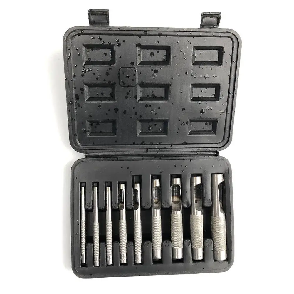 9 шт./коробка для пробивки отверстий в коже Дырокол Круглый стальной кожаный