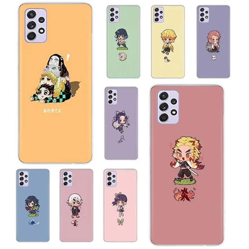 

Cartoon Demon Slayer Phone Case Funda For Samsung Galaxy A51 A71 A02S A91 A81 A50 A70 A30 A40 A10S A20E A90 A80 Back Cover Coque