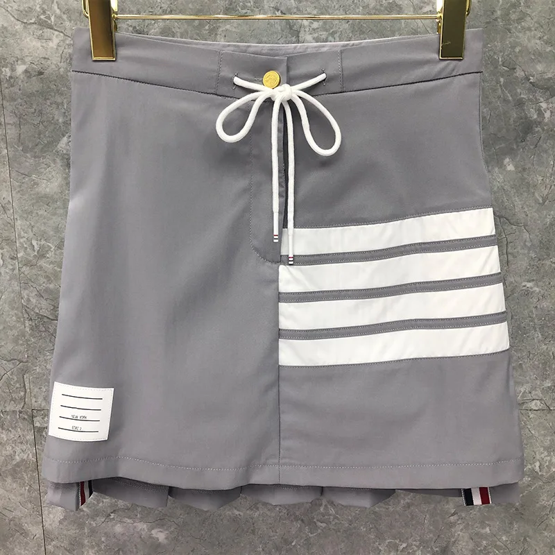 

Женская облегающая юбка в полоску, повседневная короткая трапециевидная мини-юбка выше колена с высокой талией, лето 2021
