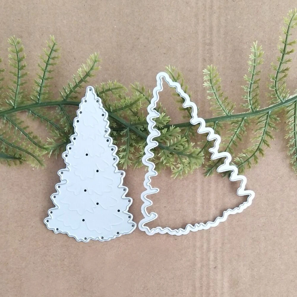 Рождественская и елка двойное украшение металлическая резка для бумаги