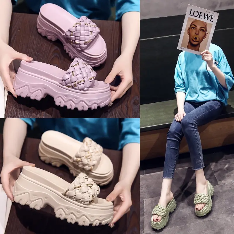 

Summer Platform Slippers Woman Slides Outdoor Beach Shoes Women Wedges Non-slip Sandals Flip Flops for Ladies Zapatos De Mujer