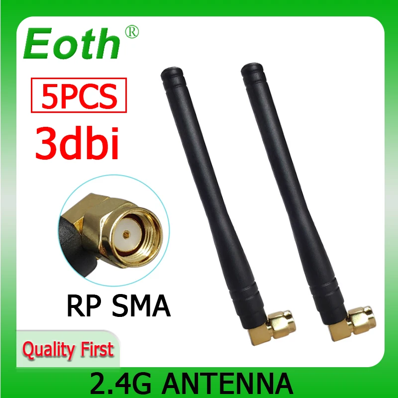 

EOTH 5pcs 2.4g antenna 3dbi sma female wlan wifi 2.4ghz antene pbx iot module router tp link signal receiver antena high gain
