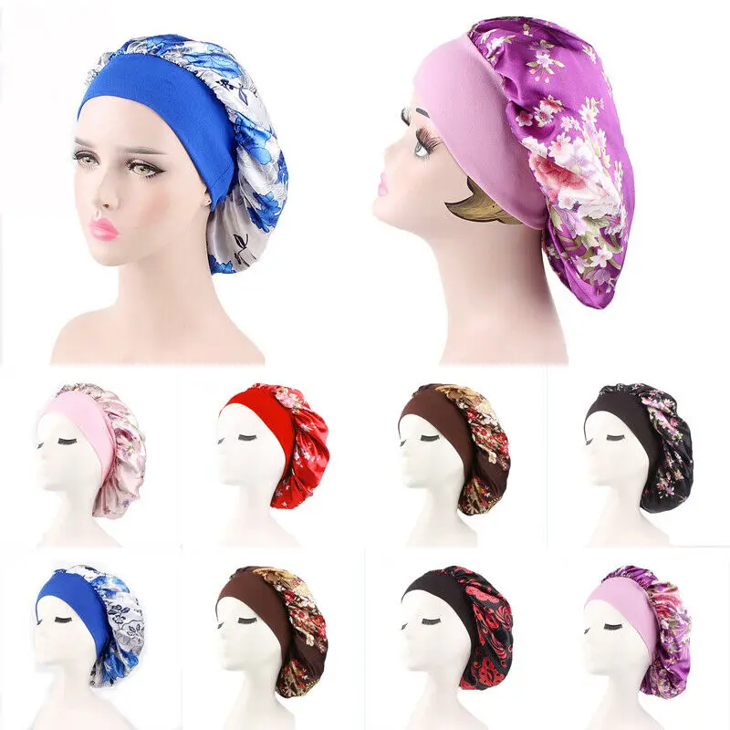 Для Женщин Атласная Ночная рубашка Красота салон сна Кепки волосяной покров