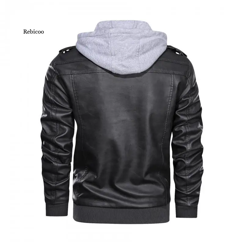 

New Men's Leather Jackets Autumn Casual Motorcycle Pu Jacket Biker Leather Coats Brand Clothing Eu Size