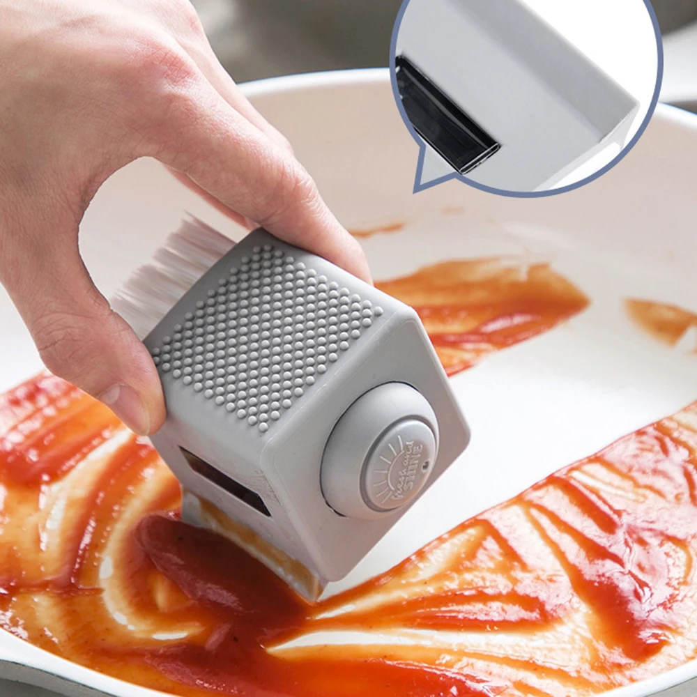 Щетка для чистки с дозатором моющего средства губка щетка посуды горшка мытья