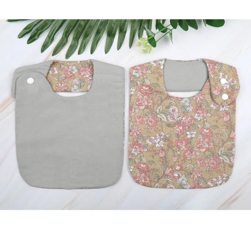 

Baby Bibs Double Side Cotton Bibs Print Floral Vintage Bandana Boys Girls Feeding Apron Saliva Towel