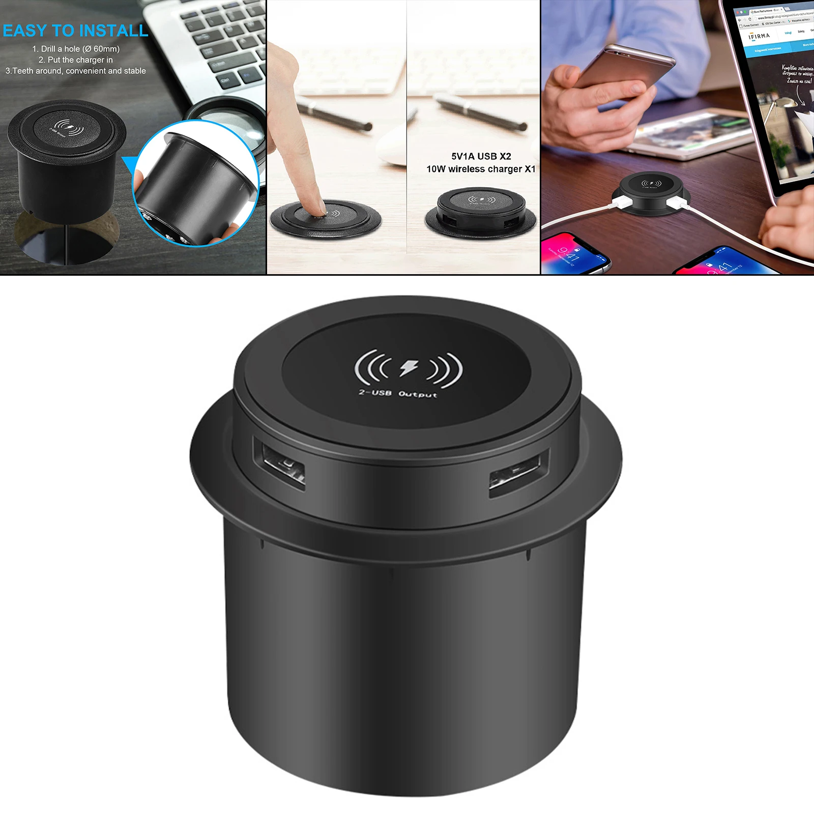 qi wireless charger universal fast charging embedded for desk bedside coffee shop cell phones earphone free global shipping