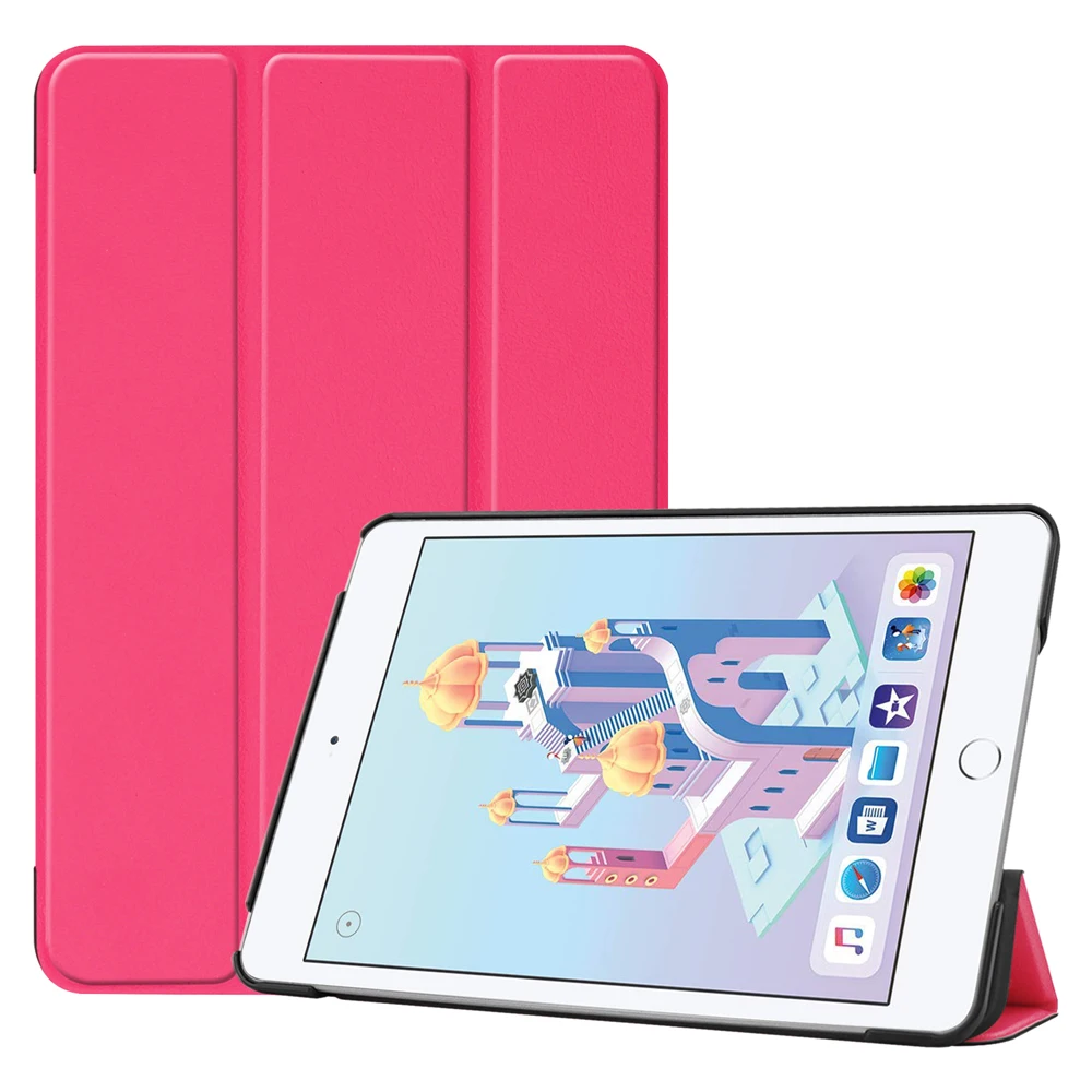 Rose Pro Чехол iPad Mini 5 Чехол карандаш держатель Folio Trifold кожа мягкая PU задняя крышка Авто Режим сна/Пробуждение чехол для iPad Mini5 mini4 - Цвет: Rose