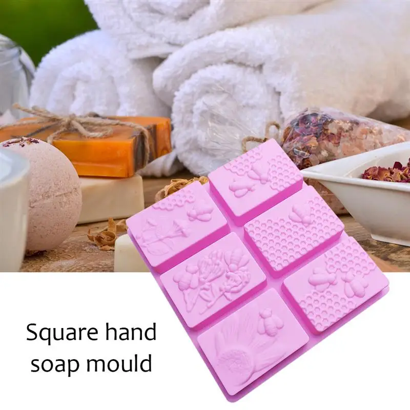 

3D Soap Silicone Fondant Mould 6 Holes Handmade Soap Maker Cake Decorating Pudding Cupcake Muffin Candle Baking Tray Mold for