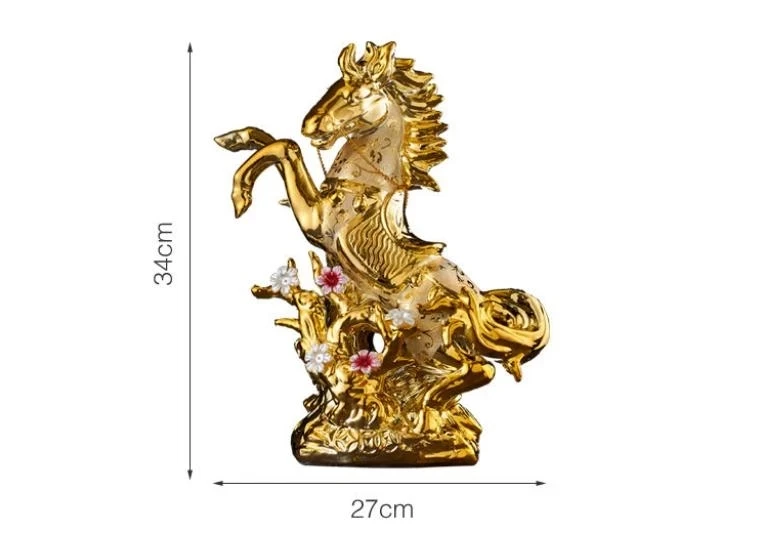 Золотая лошадь домашний Декор Керамические поделки фарфоровые фигурки животных