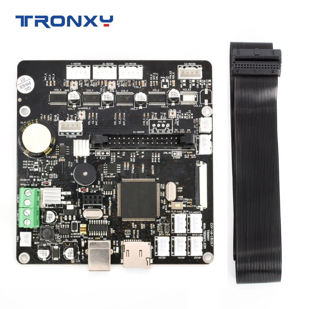 

Tronxy 3D Printer Silent Upgraded Mainboard with Wire Cable Original Supply Controller Board impresora X5SA 2E Serie mainBoard