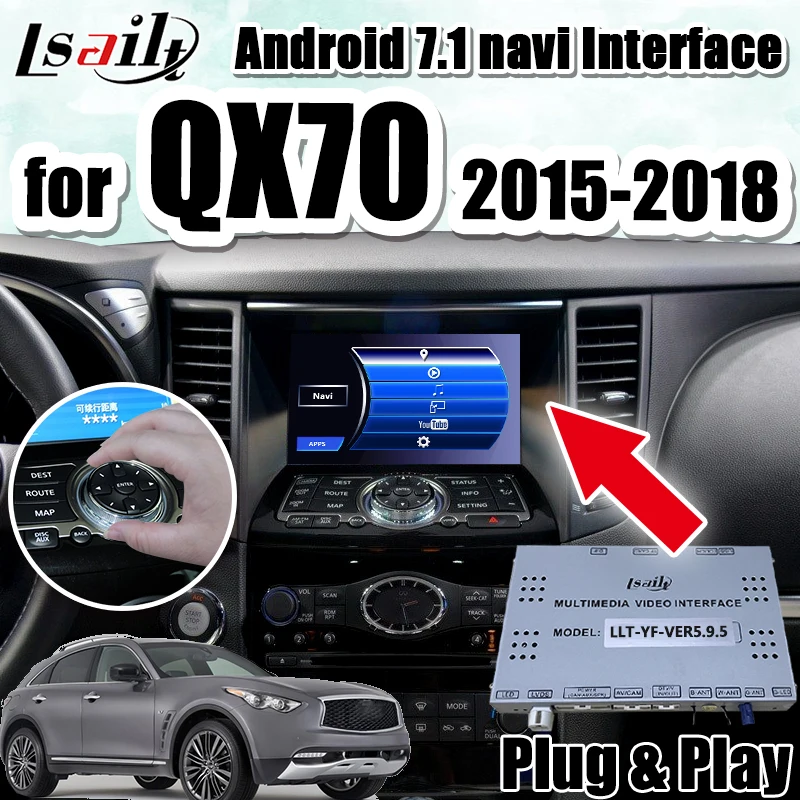 Android 7,1 gps навигационная коробка для- Infiniti QX70 интеграционный видео интерфейс, youtube google play waze и т. Д