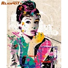 Картина по номерам RUOPOTY сделай сам, фигурка Хепберн, холст по номерам, акриловая Настенная картина, украшение для дома, подарок для творчества