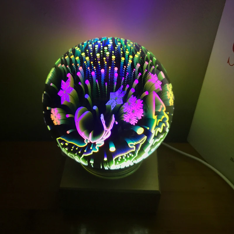 3D красочный волшебный хрустальный шар ночной Светильник USB настольная лампа различные узоры пара дома детские подарки
