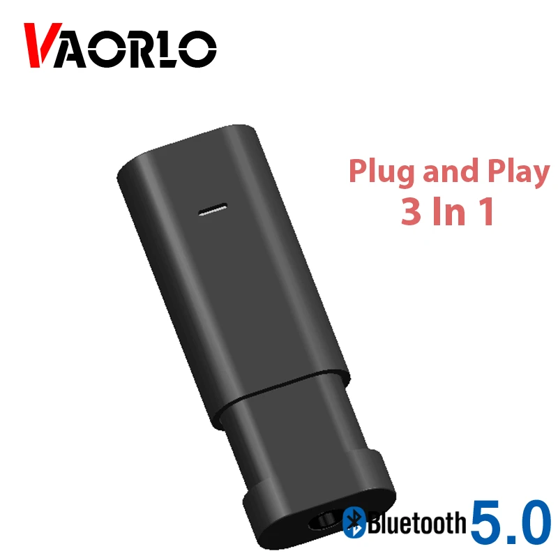 

VAORLO 3 In 1 USB Transmitter Bluetooth 5.0 EDR Receiver Plug and Play Wireless Stereo Adapter For TV Computer With 3.5 AUX Jack