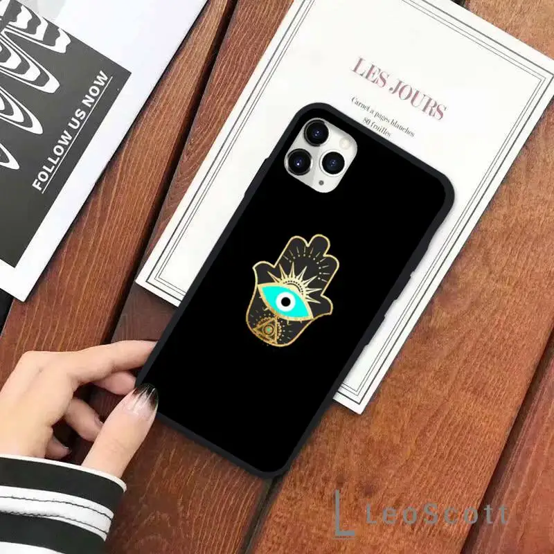 

Gold Foil Evil Eye In Blush Phone Case for iPhone 11 12 pro XS MAX 8 7 6 6S Plus X 5S SE 2020 XR Soft silicone