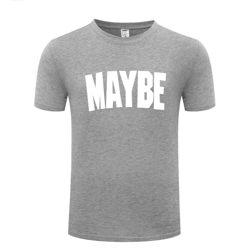Может быть простая Мужская футболка с надписью для мужчин новинка 2018 короткий