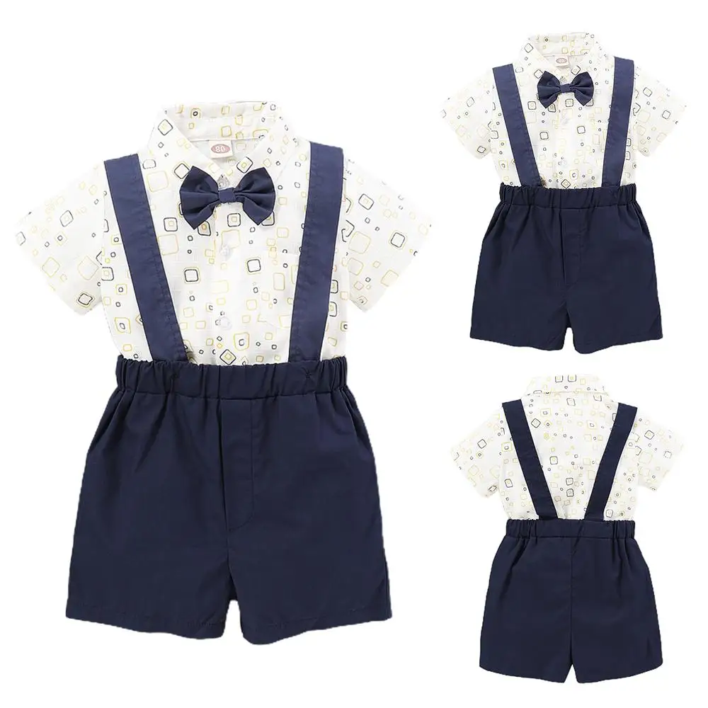 

Summer Short Sleeve Outfits Baby Boys Printed T-Shirts Shorts Set Kids Casual Tops Pants Sets