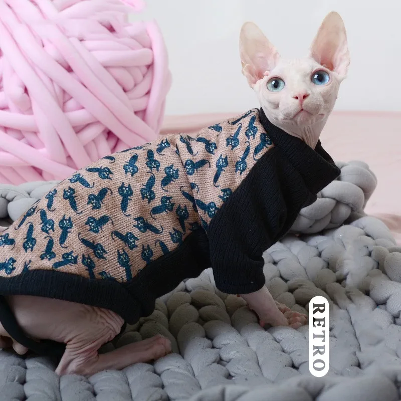 

Sphinx hairless cat clothes autumn and winter thick super soft velvet sweater cat clothes pet cat clothes cat clothes