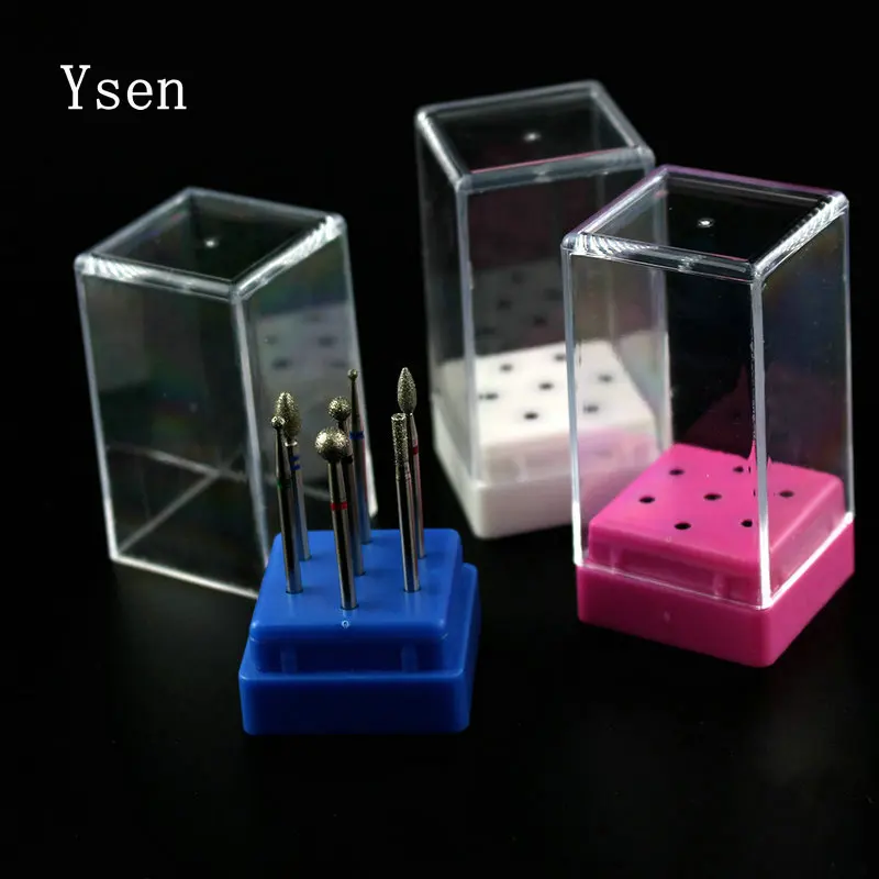 

1PCS 7 Holes Acrylic Nail Drill Bit Exhibitio Holder Plastic Display Stand Empty Container Accessory for Manicure Organizer