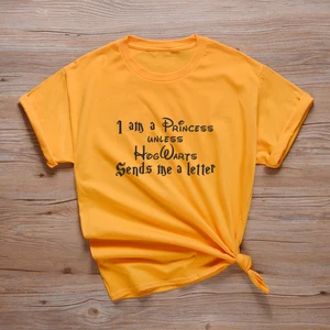 Я принцесса, если Хогвартс не отправит мне письмо женская футболка Христианские Футболки Harajuku топ в готическом стиле винтажные феминистские футболки