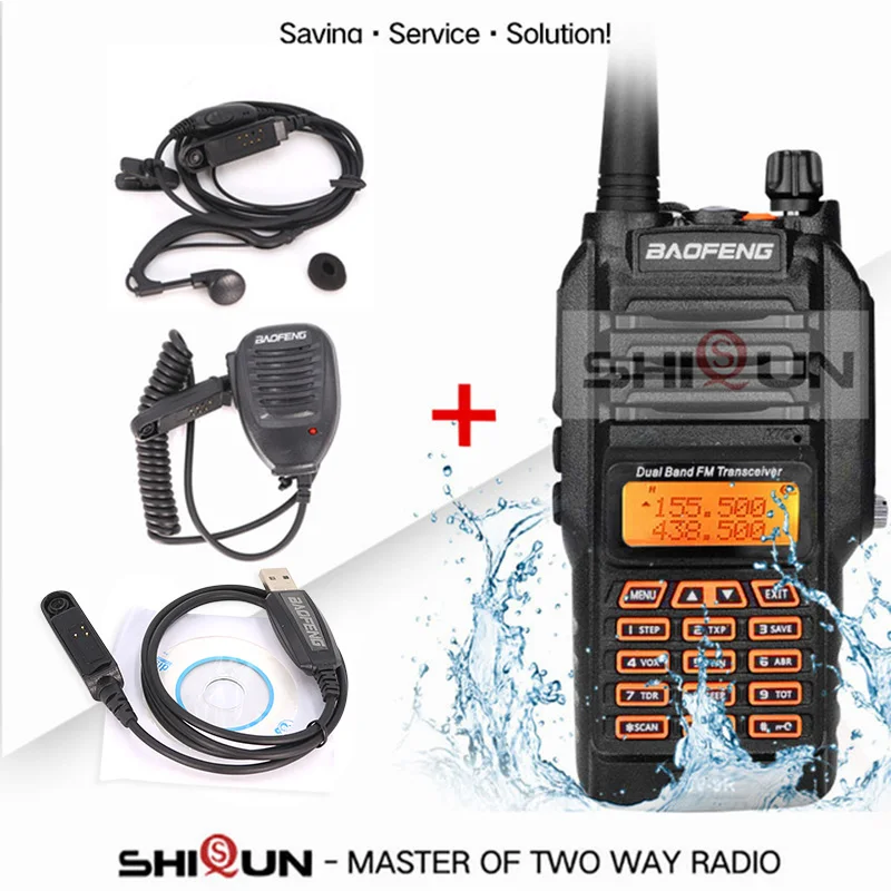Add Sp-Headset-Cable UV-9R IP67 Водонепроницаемый Dual Band 136-174/400-520 МГц Ham радио 10 км Baofeng 8 Вт иди и болтай Walkie Talkie “иди и 10 км UV-82 UV-5R UV-XR УФ 9R плюс - Цвет: Add Sp-Headset-Cable