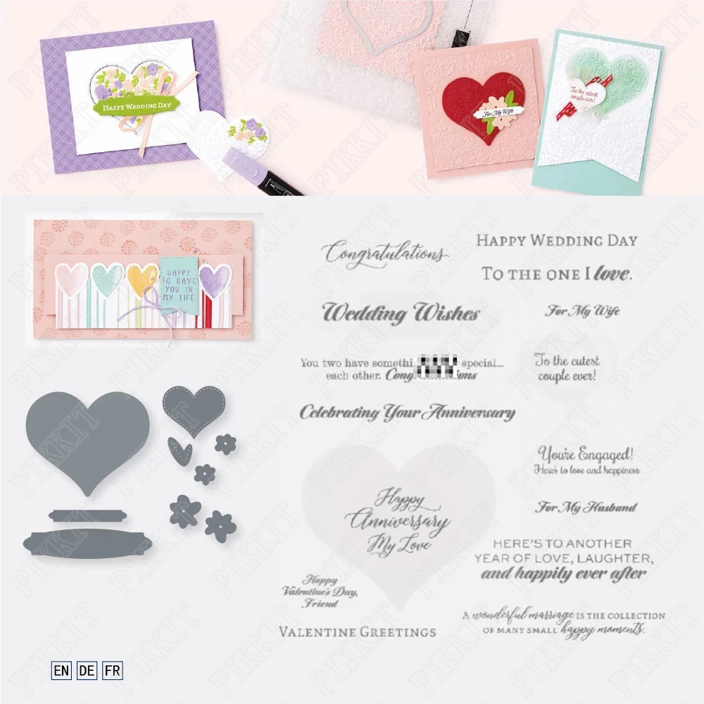 

2022 Exquisite Love Pattern Metal Cutting Dies & Stamps Scrapbook DiaryDecoration Embossing Template DIY Greeting Card Handmade