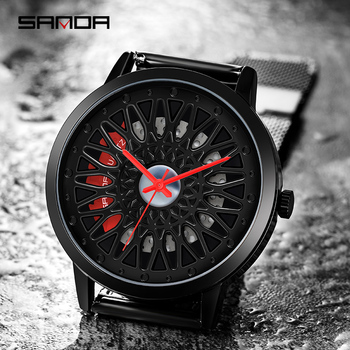 Original Wheel Rim Hub Watches Men Super Car Rim Hub Men Quartz Watch Stainless Steel Waterproof Wholesale Watches For Car AMG-36845