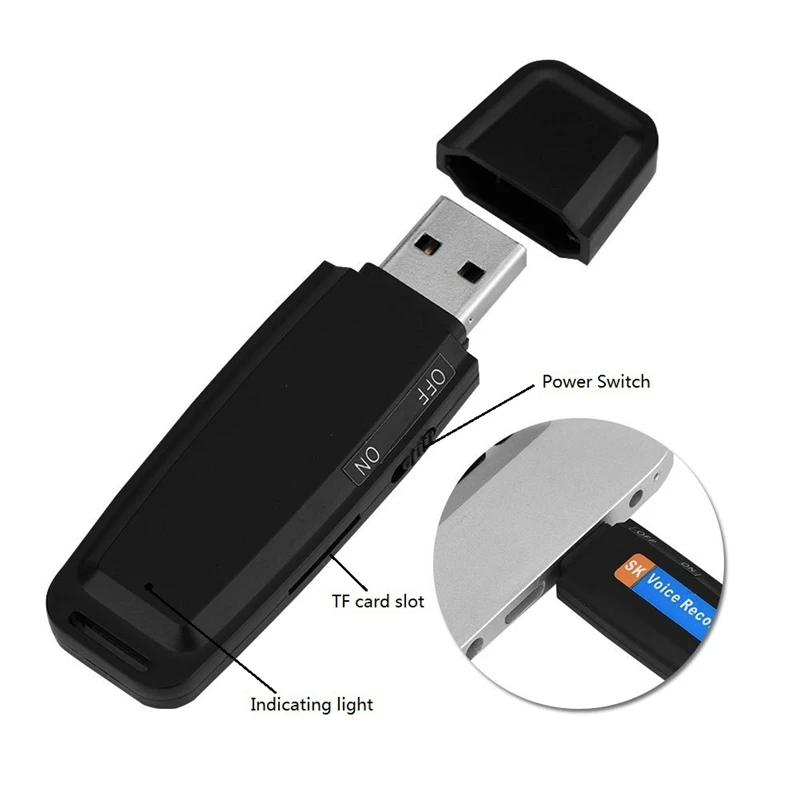 Профессиональная MicroSD TF карта USB диктофон u-диск цифровой аудио записывающая