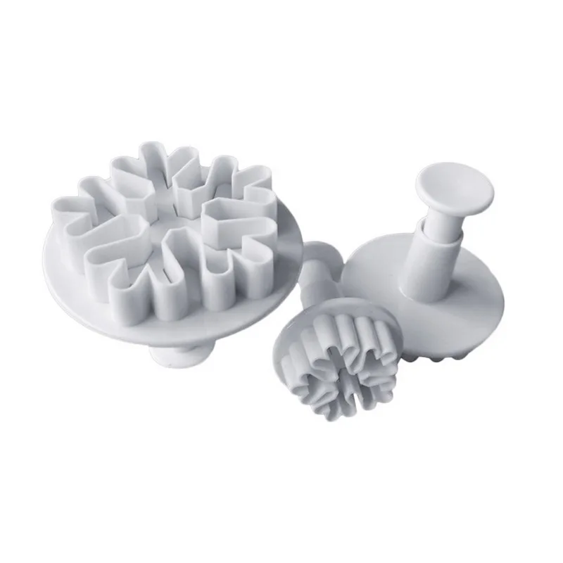 3pcs/set Sugarcraft Cake Decorating Tools Fondant Plunger Cutters Cookie Biscuit Snowflake Mold Set Baking Accessory | Дом и сад