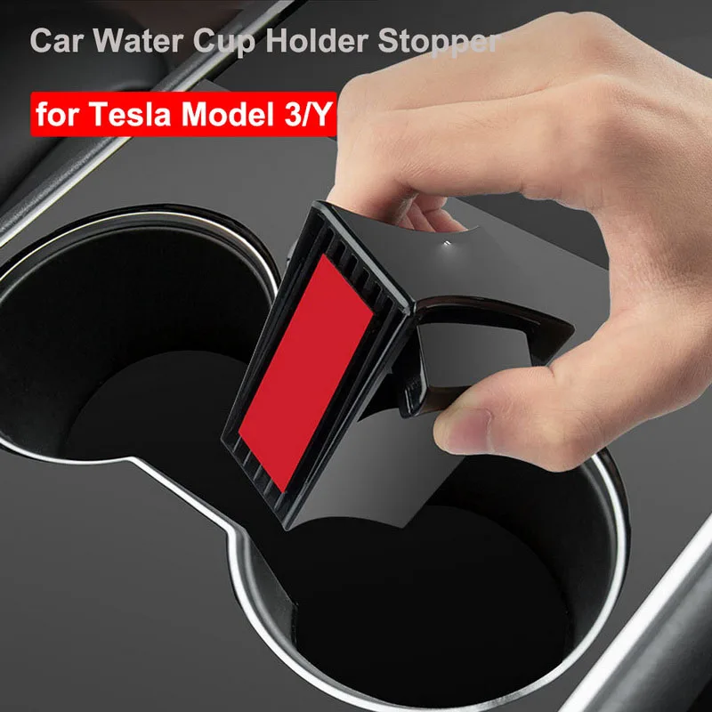 Car Cup Holder Insert For Tesla Model 3 Y 2021 2022 Center Console Organizer Slot Stopper Interior Mount Stand Accessories