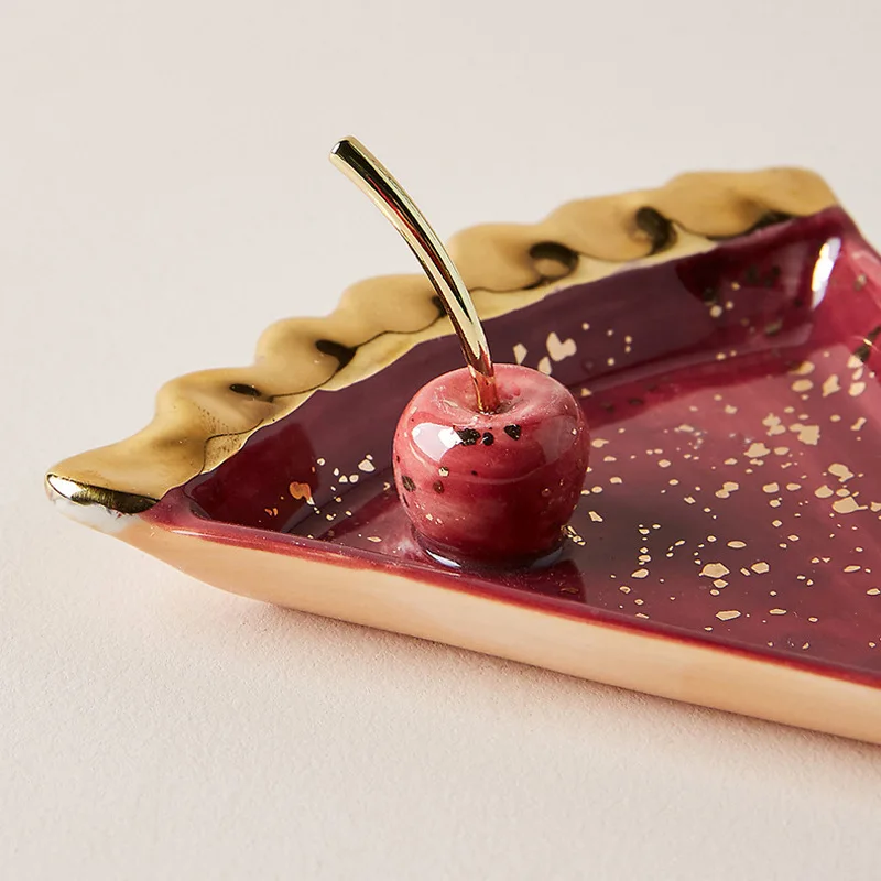 

Nordic Ceramic Watermelon Apple Small Jewelry Dish Earrings Necklace Ring Storage Plates Fruit Dessert Display Bowl Decoration