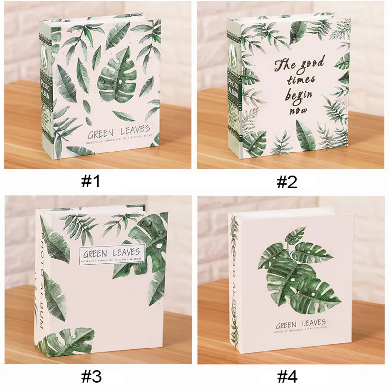 6 дюймов 100 страниц с прокладками фотоальбом зеленые листья рамка для хранения