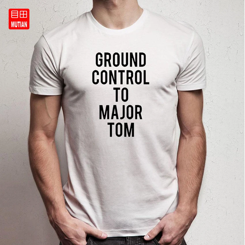 David Bowie Music Major Tom To Ground Control футболка|Мужские футболки| |