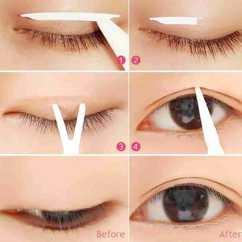 

120pairs =10 sheet Unique Sharp angled 3D Double Sided Eyelid Invisible Strong Tape Eyelid Stickers Adhesive gift tool Y9P7