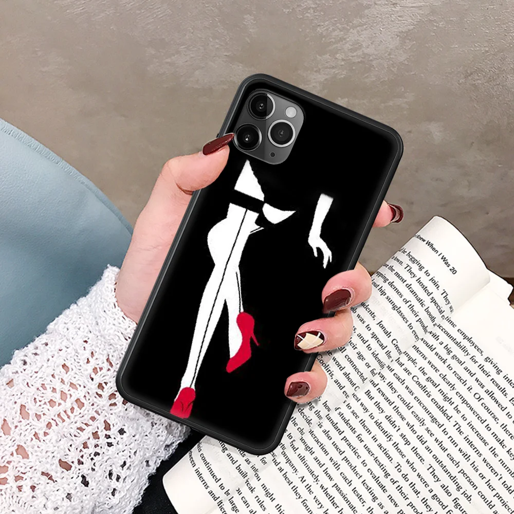 

ashion Vogue magazine art pattern luxury Phone Case For IPhone 5 5S SE 5C 6 6S 7 8 Plus X XS XR 11 12 Mini Pro Max 2020 black