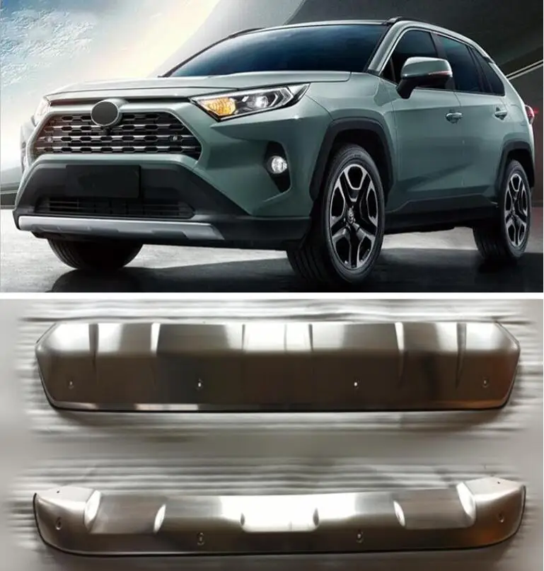 

Stainless Steel Front Lip Bumper & Rear Diffuser Protector Guard Skid Plate Cover For Toyota RAV4 RAV 4 2019 2020 2021 2022