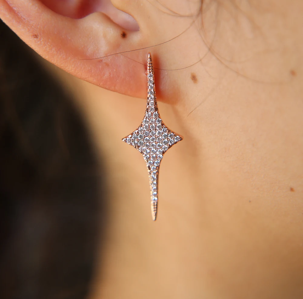 Новые Модные Простые Винтажные серьги гвоздики со звездами на удачу эффектные