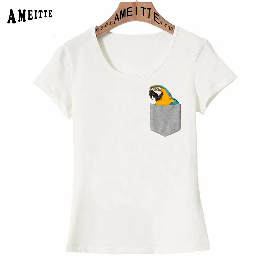 Новая футболка AMEITTE с принтом в виде попугая летняя модная женская забавные птицы