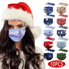 10 шт. модная Рождественская маска для взрослых 3-слойная одноразовая Нетканая ультратонкая дышащая маска унисекс для мужчин и женщин
