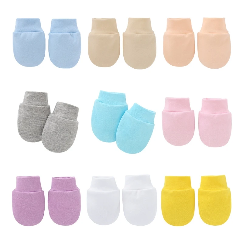 Guantes de algod&oacute;n suave antiara&ntilde;azos para beb&eacute;, protecci&oacute;n facial para reci&eacute;n nacido, M76C-0