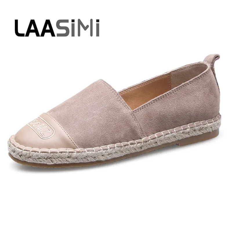 Туфли LAASIMI женские из флока базовые эспадрильи плоская подошва повседневная