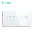 Настенный светильник ель света BSEED, двойной сенсорный светильник ель с 3 клавишами, 6 клавиш, 1 канал, прозрачная крышка, водонепроницаемые переключатели, задсветильник ка