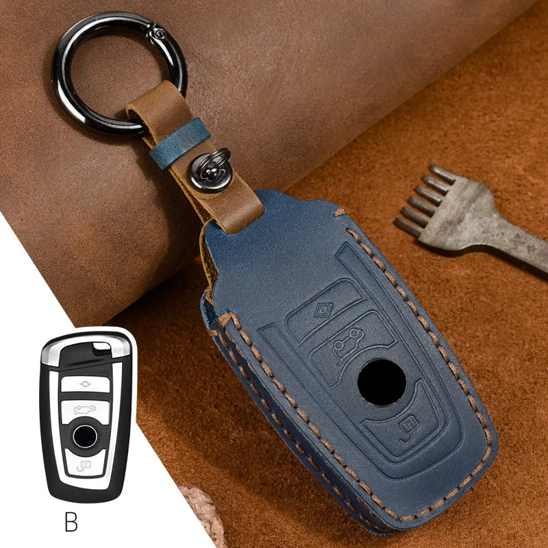 Чехол для ключей ручной работы из натуральной кожи BMW 1 2 3 4 5 6 7 Series X1 X3 X4 X5 X6 F30 F34 F10 F07