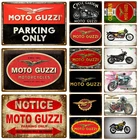 Moto Guzzi металлический винтажный жестяной знак для мотоцикла потертый Шикарный декор металлический знак винтажное украшение для бара металлическая пластина