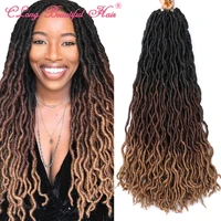clong synthetic crochet braided hair extensions goddess faux locs ombre curly soft dreads dreadlocks hair for braiding hair